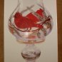 HOLIDAY SPIRIT MOUTH BLOWN CARDINAL HURRICANE LAMP NIB*