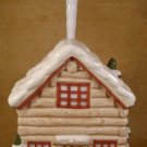 HOME BAZAAR LOG HOUSE CERAMIC TOILET BRUSH HOLDER *NEW