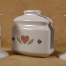 CORELLE CORNING QUILT NAPKIN & CANDLE HOLDERS 3 PCS.