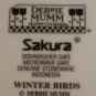 SAKURA DEBBIE MUMM WINTER BIRDS SALAD PLATES SET OF 4