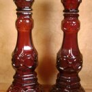 AVON 1876 CAPE COD COLLECTION RUBY RED CANDLESTICKS