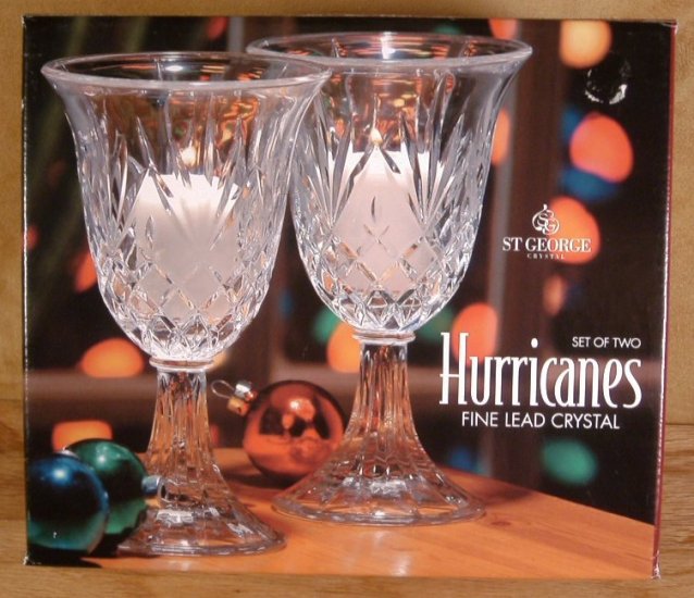 ST. FINE LEAD CRYSTAL HURRICANES SET OF 2 *MIB*