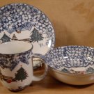 TIENSHAN FOLKCRAFT CABIN IN THE SNOW PLATES BOWL MUG