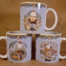 SAKURA DEBBIE MUMM WOODLAND SANTA CHRISTMAS MUGS 1998
