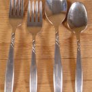 SUPREME STAINLESS U.S.A. IS SWIRL FLATWARE 4 PC LOT *EUC* *SHIPS FREE*