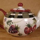 ONEIDA KITCHEN STRAWBERRY PLAID 1½ QT. TEAPOT *EUC*