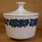 CORNING CENTURA EVENING SONG BLUE FLORAL SUGAR BOWL W/LID