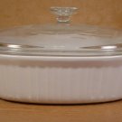 CORNING WARE FRENCH WHITE 2½ QT OVAL CASSEROLE W/LID *EUC*