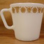 VINTAGE PYREX GOLD BUTTERFLY D-HANDLED MUGS SET OF 4