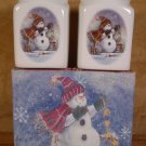 THE MAGIC OF CHRISTMAS STONEWARE SALT & PEPPER SET *NIB