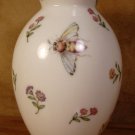 BURTON & BURTON FIB PORCELAIN BEE BUTTERFLY FLORAL VASE