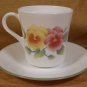 CORELLE SUMMER BLUSH TAPERED MUGS W/SAUCERS 6 PCS *EUC*