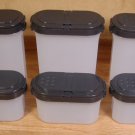 TUPPERWARE MODULAR MATES 6 PC SPICE SHAKERS GREY LIDS