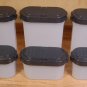 TUPPERWARE MODULAR MATES 6 PC SPICE SHAKERS GREY LIDS