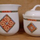CORELLE COORDINATES SAND ART CREAM PITCHER & SUGAR BOWL