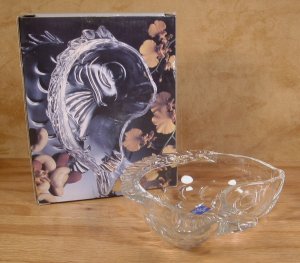 STUDIO NOVA OCEANS GIFT FISH 6" CRYSTAL CANDY BOWL *NIB*