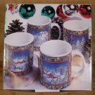 SAKURA SUE ZIPKIN CHRISTMAS SCENE 12 OZ MUGS 1995 *NIB*