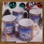 SAKURA SUE ZIPKIN CHRISTMAS SCENE 12 OZ MUGS 1995 *NIB*