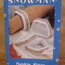 SAKURA DEBBIE MUMM SNOWMAN NAPKIN RINGS SET OF 4 *MIB*