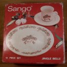 SANGO JINGLE BELLS 12 PC HOLIDAY DINNERWARE 1989  *NIB*