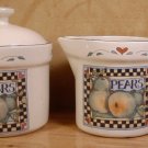 SUSAN WINGET CIC HARVEST FAIR PEARS CREAM SUGAR  *EUC*