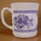 ARCOPAL FRANCE HONORINE BLUE FLORAL MUGS CUPS *EUC*