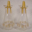 VINTAGE PYREX GOLD BUTTERFLY SALT & PEPPER SHAKERS
