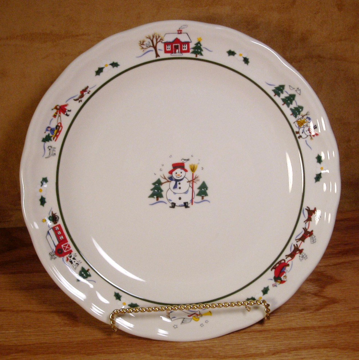 PFALTZGRAFF SNOW VILLAGE CHRISTMAS DINNER PLATES *EUC*