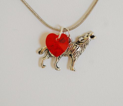 Swarovski Twilight Wolf Necklace (Red)