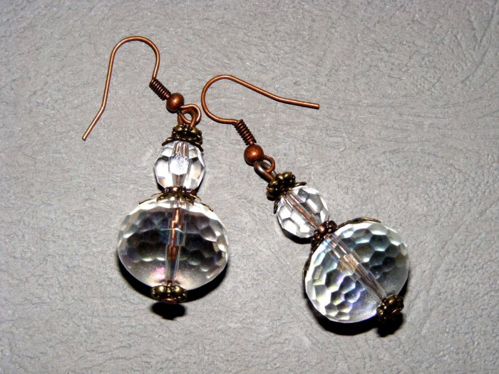 Artisan Handmade Quartz and Swarovski Crysal earrings