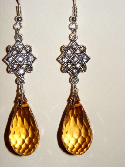 Victorian Nostalgia chandelier romantic dangle citrine earrings