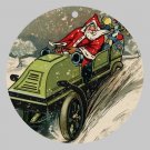 Victorian Style Santa Clause Porcelain Christmas Ornament - Driving Santa - NEW