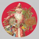 Victorian Style Santa Clause Porcelain Christmas Ornament - Red Vintage Santa - NEW