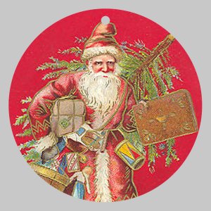 Victorian Style Santa Clause Porcelain Christmas Ornament - Red Vintage Santa - NEW