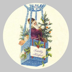 Victorian Style Santa Clause Porcelain Christmas Ornament - Dutch Balloon Santa - NEW