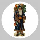 Victorian Style Santa Clause Porcelain Christmas Ornament - Woodland Santa - NEW