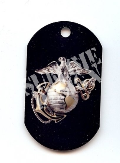ALUMINUM DOG TAG With 30" CHAIN - USMC EGA Eagle, Globe & Anchor - NEW