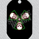 ALUMINUM DOG TAG With 30" CHAIN - Radiation Skulls - NEW