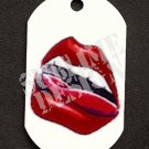 ALUMINUM DOG TAG With 30" CHAIN - Lips & Tongue- NEW