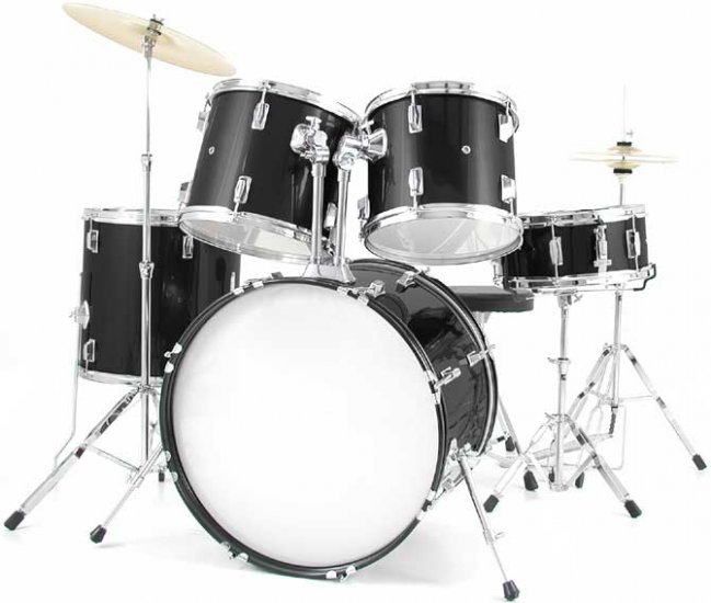 5 Piece Black Drum Kit