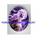 2 PURPLE WOLF HOWLING MOON UNSET PORCELAIN CAMEO CABO