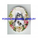 SHIH TZU DOG MOM CUDDLE PUPPY ROSE PORCELAIN CAMEO
