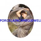 JOHN WATERHOUSE PURPLE LADY IN THE WIND UNSET CAMEO PORCELAIN CABOCHON