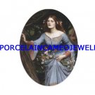 JOHN WATERHOUSE PURPLE PRINCESS FLOWER UNSET CAMEO PORCELAIN CABOCHON