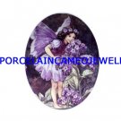 BUTTERFLY PURPLE FLOWER FAIRY UNSET CAMEO PORCELAIN