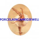PINK BALLERINA DANCING UNSET CAMEO PORCELAIN CABOCHON