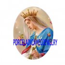 CROWN VIRGIN MARY ROSE UNSET CAMEO PORCELAIN CABOCHON