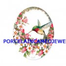 HUMMINGBIRD APPLE BLOSSOMS UNSET CAMEO PORCELAIN CABO