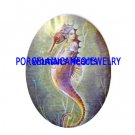 SEAHORSE PRINCESS UNSET CAMEO PORCELAIN CABOCHON 30X40