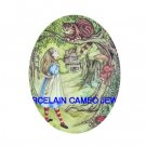 ALICE WONDERLAND CHESHIRE CAT SQUIRREL UNSET PORCELAIN CAMEO